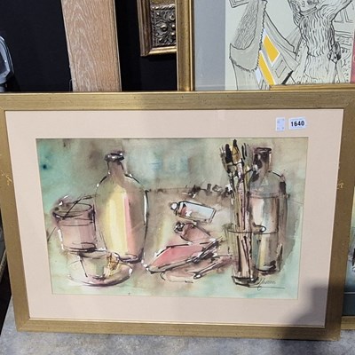 Lot 1640 - A pair of large still studies, watercolour,...