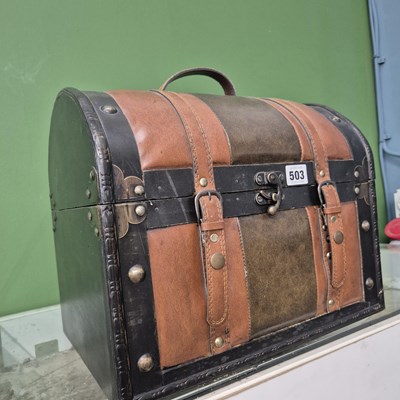 Lot 503 - A round arched topped miniature trunk