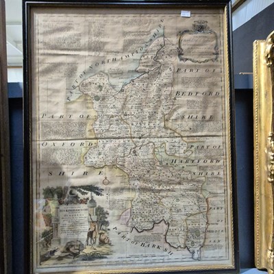 Lot 1641 - A large 18th Century map of Buckinghamshire...