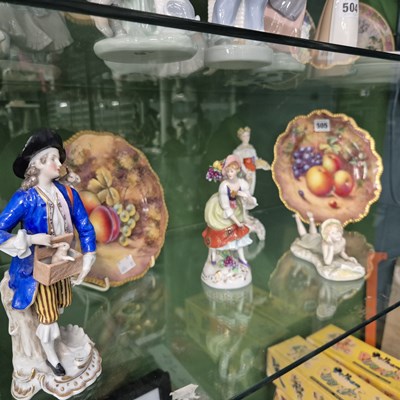 Lot 505 - Two Worcester fruit painted plates together...