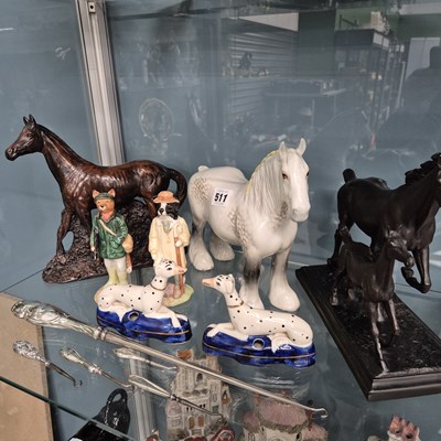 Lot 511 - A Beswick shire horse, fox and badger...