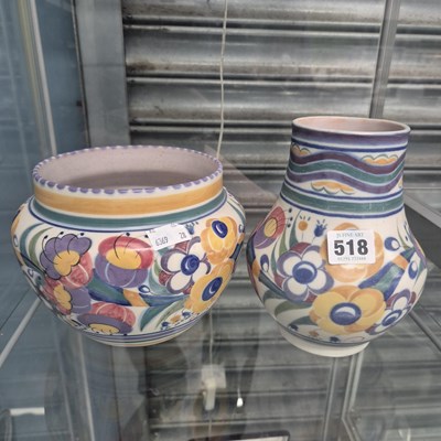 Lot 518 - Two Poole floral vases