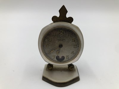Lot 1100 - A miniature Lancel Paris desk clock, circa...