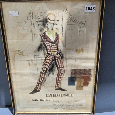 Lot 1648 - An original costume design for Billy Bigelow...