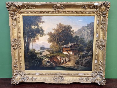 Lot 1228 - 19th century European, two ladies and a man on...