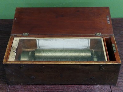 Lot 1231 - A Swiss key wound music box playing 6 airs on...