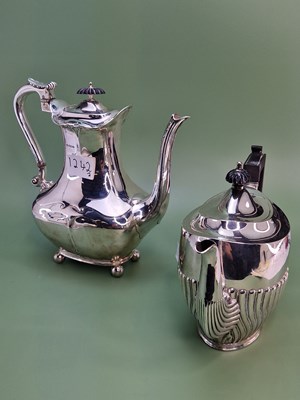 Lot 1242 - A silver coffee pot by James Dixon & Sons,...