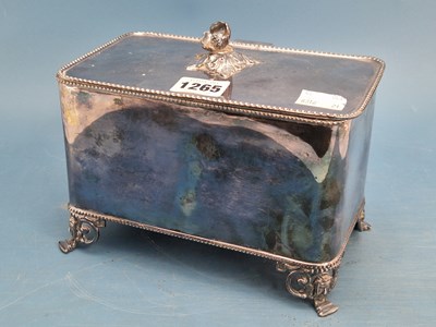 Lot 1265 - An electroplate two compartment tea caddy, the...