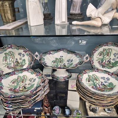 Lot 535 - A Victorian pottery dessert service decorated...