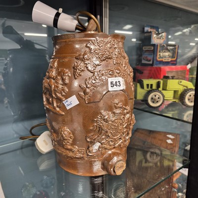 Lot 543 - A Victorian salt glazed barrel mounted as a...