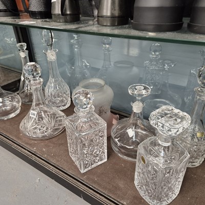 Lot 546 - Eight various decanters together with a...
