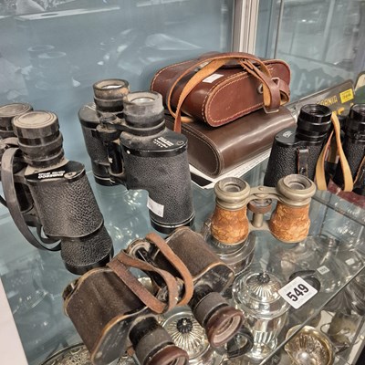 Lot 549 - Two cased pairs of binoculars, two others and...