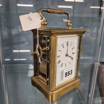 Lot 553 - A Richard & Co carriage clock striking and...