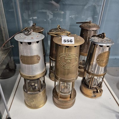 Lot 556 - Six various miner's lamps