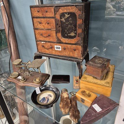 Lot 560 - A Japanese table top jewellery cabinet,...