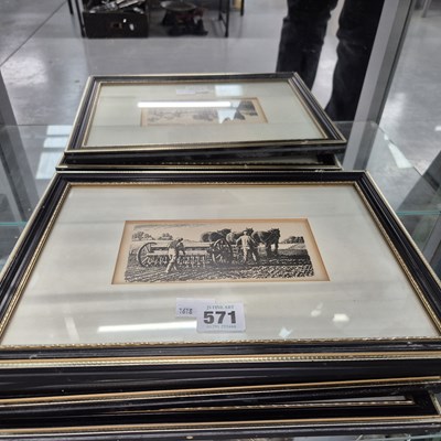 Lot 571 - Five framed farming prints