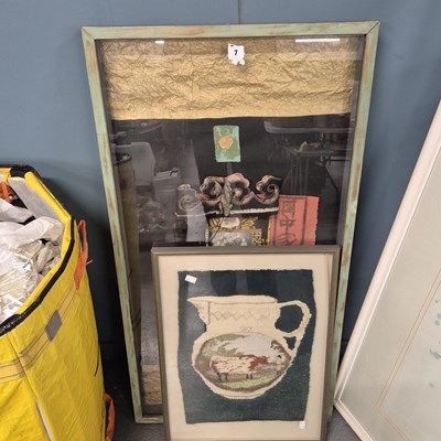 Lot 7 - An interesting collage picture and needlework