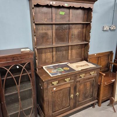 Lot 13 - A small oak dresser. H 192 W 162 D 44cms