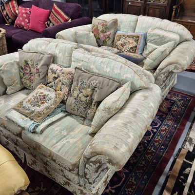 Lot 16 - A pair of small vintage sofas.
