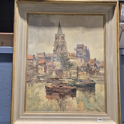 Lot 1705 - Roul Dozeman? 20th century. Dutch canal side...