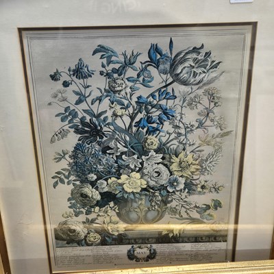 Lot 1710 - A set of four floral prints and another after...