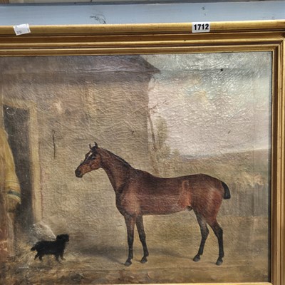 Lot 1712 - 19th-century school. A horse and terrier...