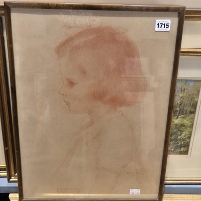 Lot 1715 - Harold Cox. A pastel drawing of a child.