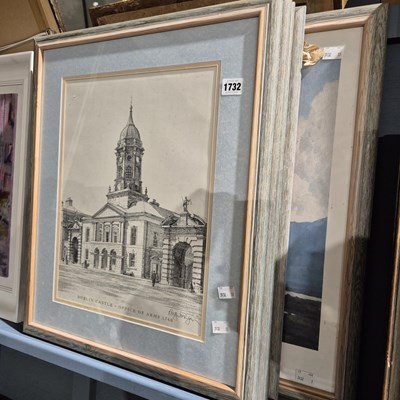 Lot 1732 - Three framed prints after Fergus Ryan and one...