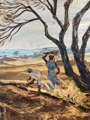 Lot 1739 - oil on canvas, South African landscape with...