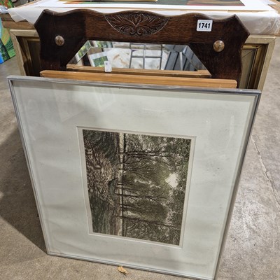 Lot 1741 - Various mirrors and prints.