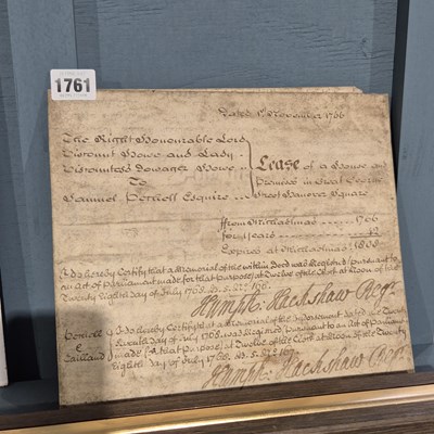 Lot 1761 - A vellum indenture.