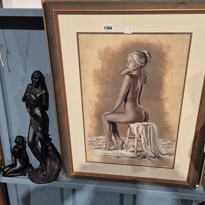 Lot 1764 - Three nude study prints by G Tristram and two...