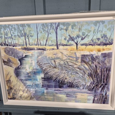 Lot 1768 - Clare Butcha. Spring stream- acrylic on board....