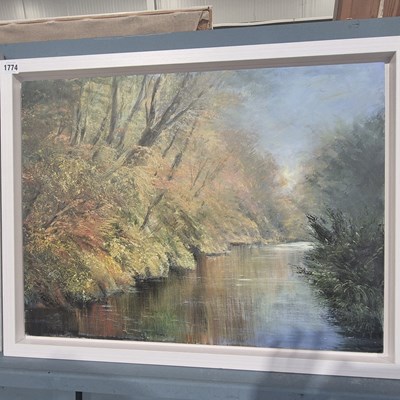 Lot 1774 - Wendy Parkin- an autumn river valley scene....