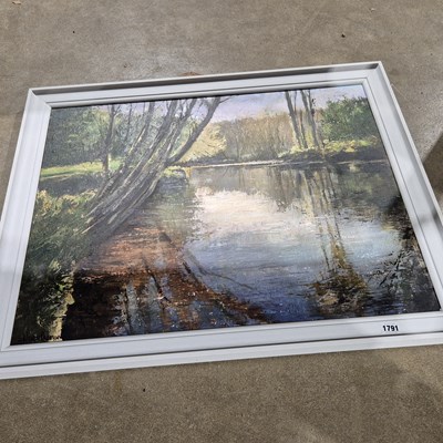 Lot 1791 - Wendy Parkyn- A large oil on canvas, tranquil...