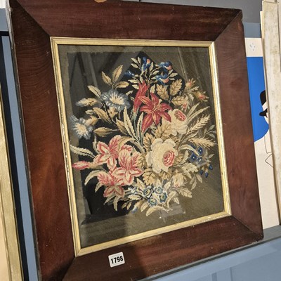 Lot 1798 - A Victorian needlepoint framed embroidery