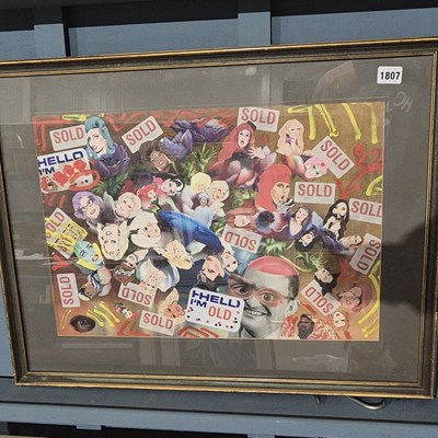 Lot 1807 - "SOLD"  a 20th-century collage. unsigned.