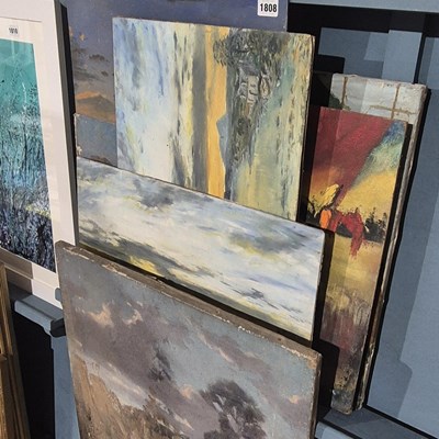 Lot 1808 - A group of various vintage oil paintings on...