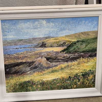 Lot 1812 - Wendy Parkyn. A cliff-top coastal view and a...