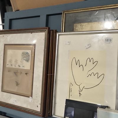 Lot 1815 - A print after picasso and various others.