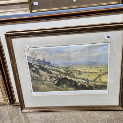 Lot 1828 - a group of vintage sporting prints including...