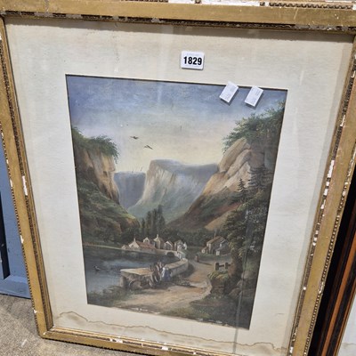 Lot 1829 - A late 19th century watercolour and a print.