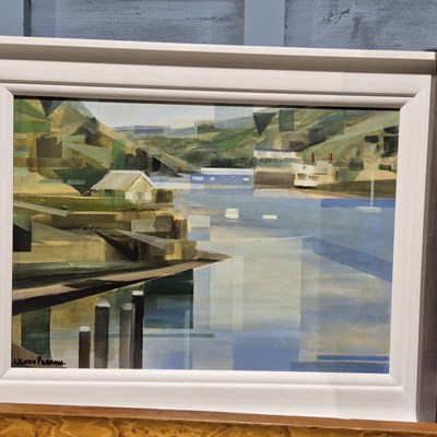 Lot 1831 - Wendy Parkyn. Boat moorings on a tidal estuary....