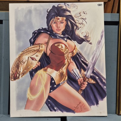 Lot 1841 - E, Bas ?? (2011) Wonder Woman. acrylic on canvas