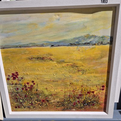 Lot 1853 - An autumn woodland path, and a summer meadow...