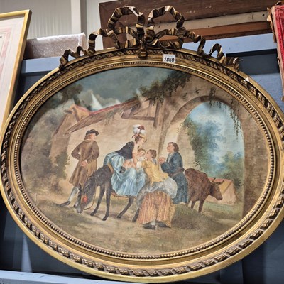Lot 1860 - 19th-century school,  "The Adoption" oil on...