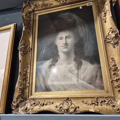 Lot 1861 - 19th century pastel portrait of a young lady