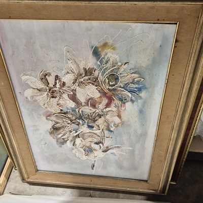 Lot 1884 - Three large prints and a watercolour of...