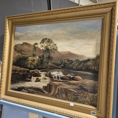 Lot 1890 - 19th-century English school, A moorland river....