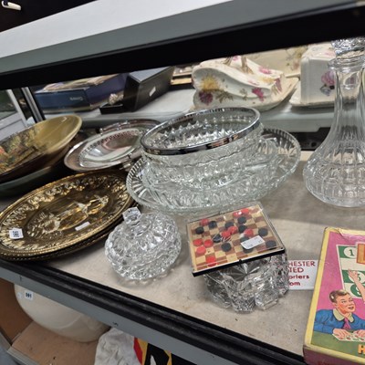 Lot 590 - Electrolate serving tools, glassware, moulded...